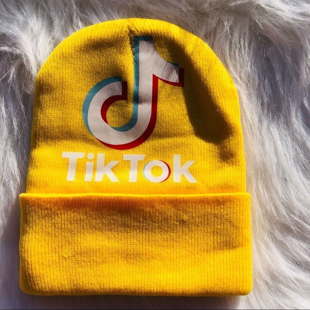 Brand New Yellow Tik Tok Winter Hat Cotton Yarn Beanie